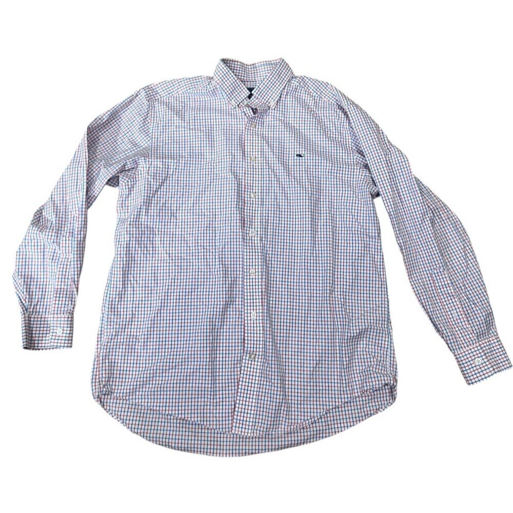 Vineyard Vines Whale Shirt Button Down Shirt Mens Large Multi Plaid Long Sleeve